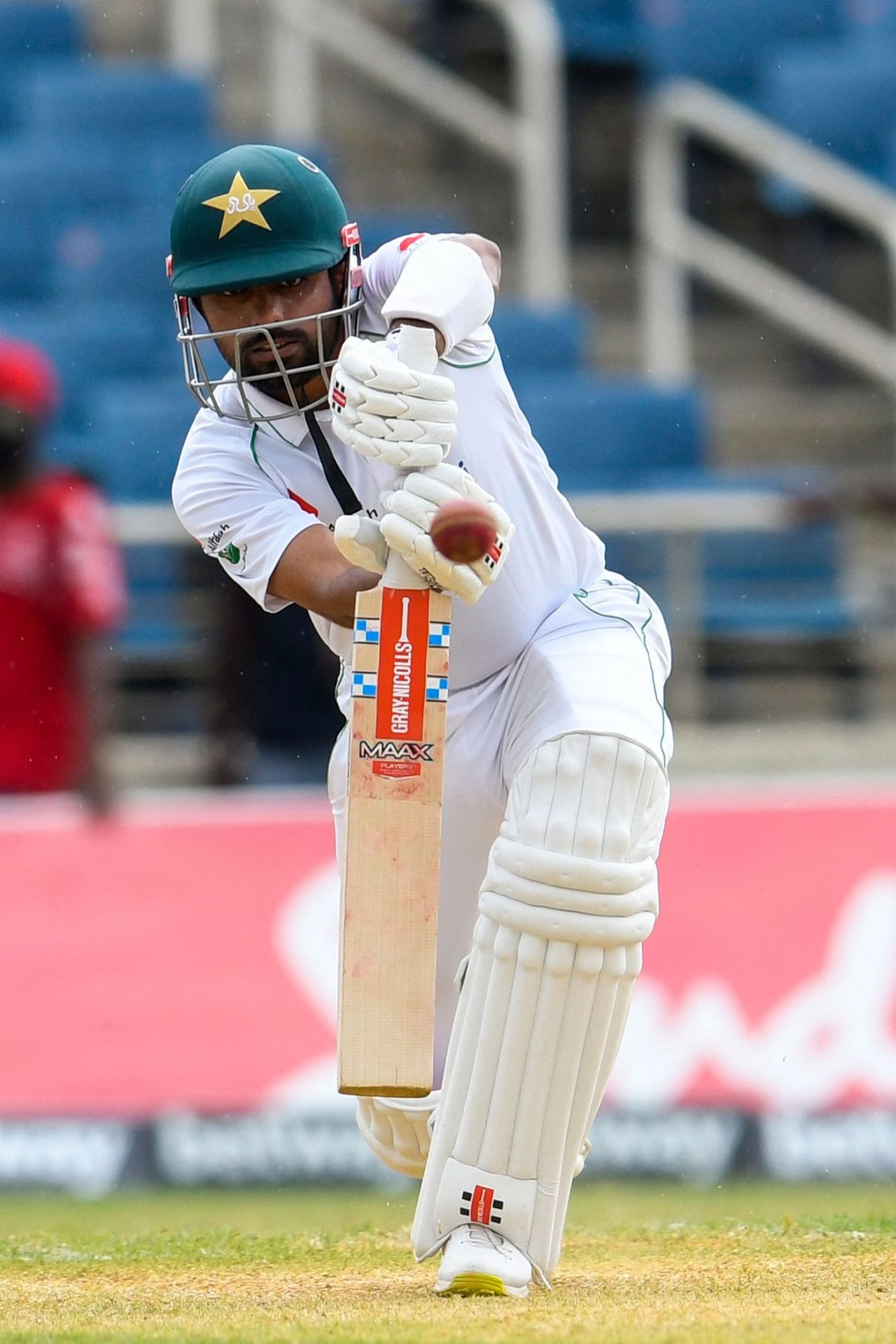 Babar Azam presses forward, West Indies vs Pakistan, 1st Test, Kingston, 3rd day, August 14, 2021