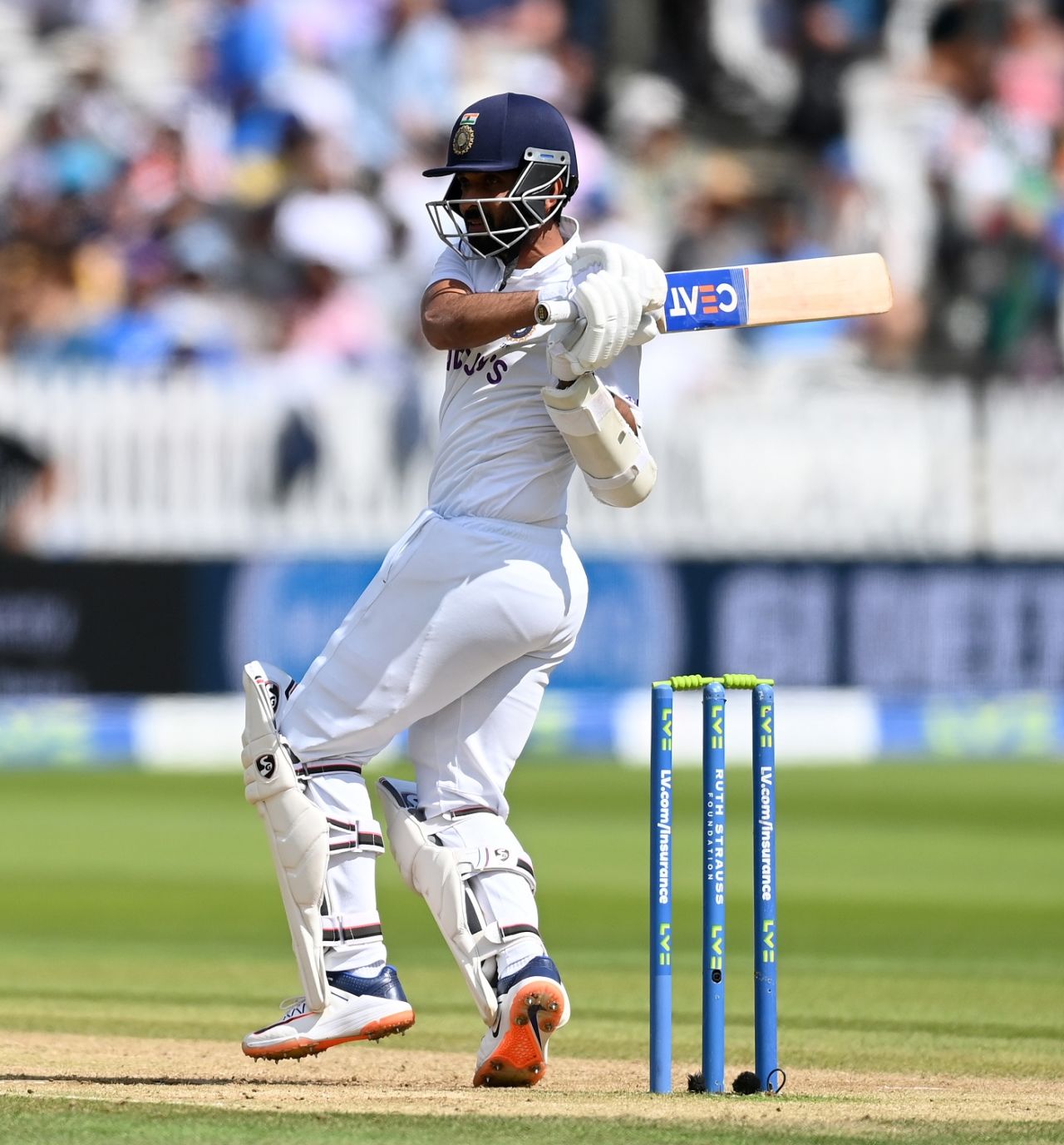 Ajinkya Rahane swivels into a pull, England vs India, 2nd Test, Lord's, London, 4th day, August 15, 2021

