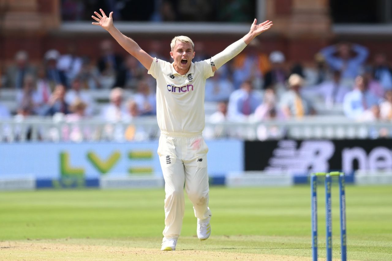 Sam Curran belts out an appeal, England vs India, 2nd Test, Lord's, London, 4th day, August 15, 2021