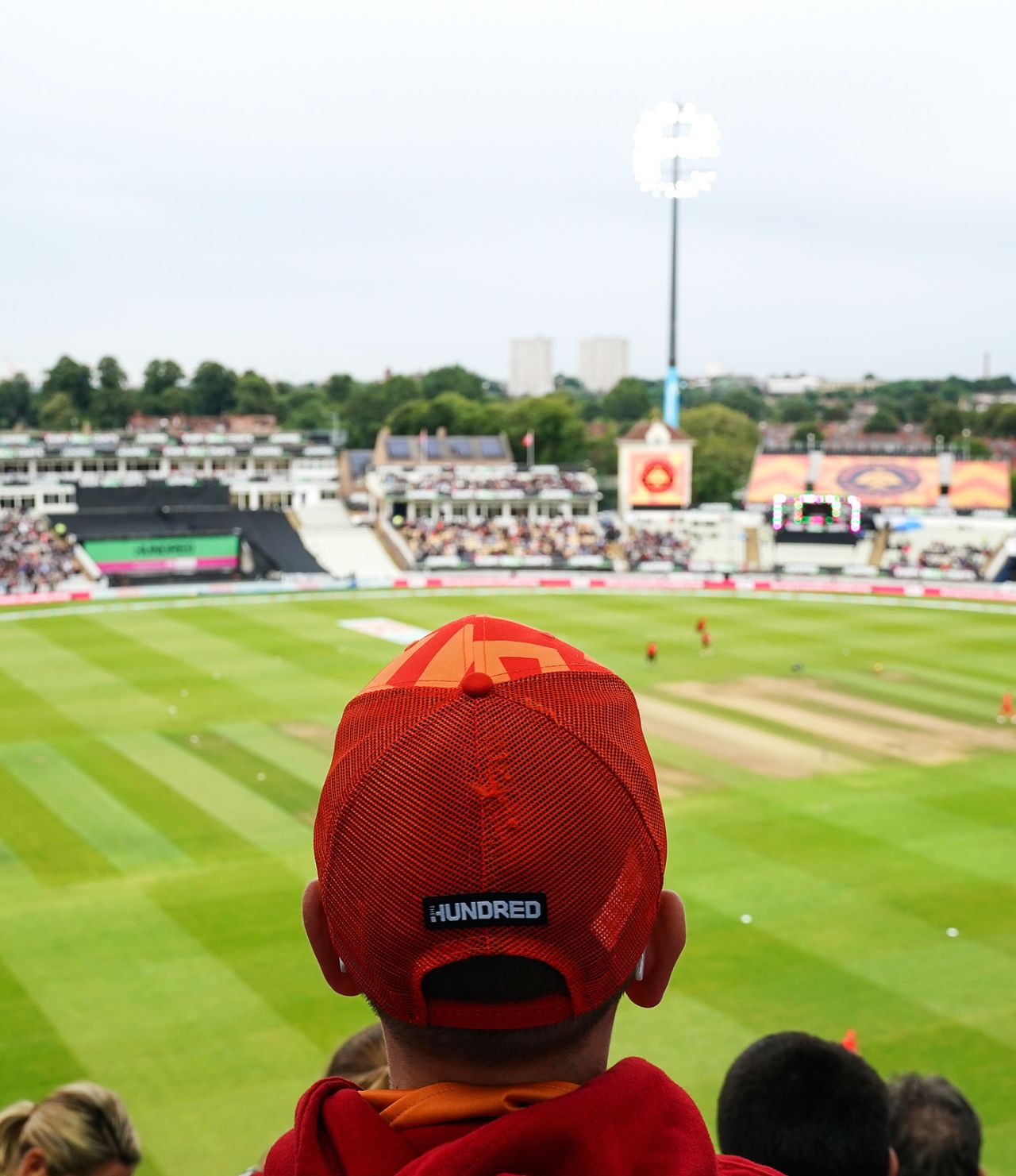 A spectator kitted out in Hundred merchandise, Birmingham Phoenix vs Welsh Fire, Men's Hundred, Edgbaston, August 9, 2021