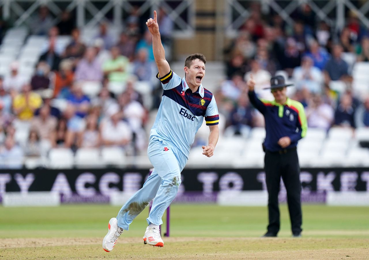 Matty Potts claimed a three-wicket haul, Glamorgan vs Durham, Royal London Cup final, Trent Bridge, August 19, 2021