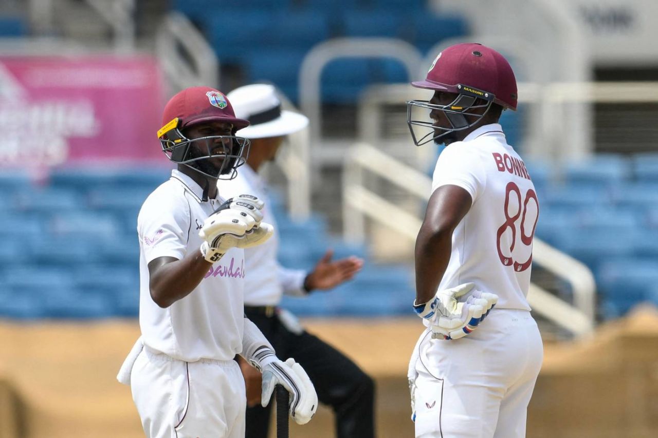 Nkrumah Bonner and Jermaine Blackwood were solid briefly in the first session, West Indies vs Pakistan, 2nd Test, 4th day, Kingston, August 23, 2021