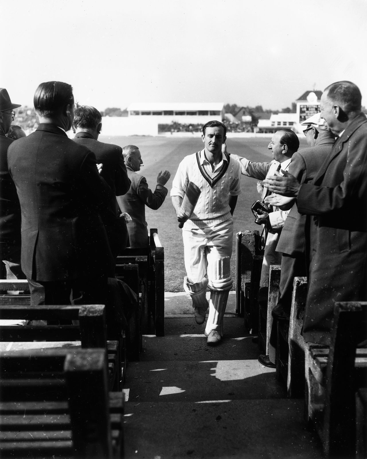 Ted Dexter receives applause from the spectators after making 180,  England vs Australia, 1st Test, Edgbaston, 5thday, June 13, 1961