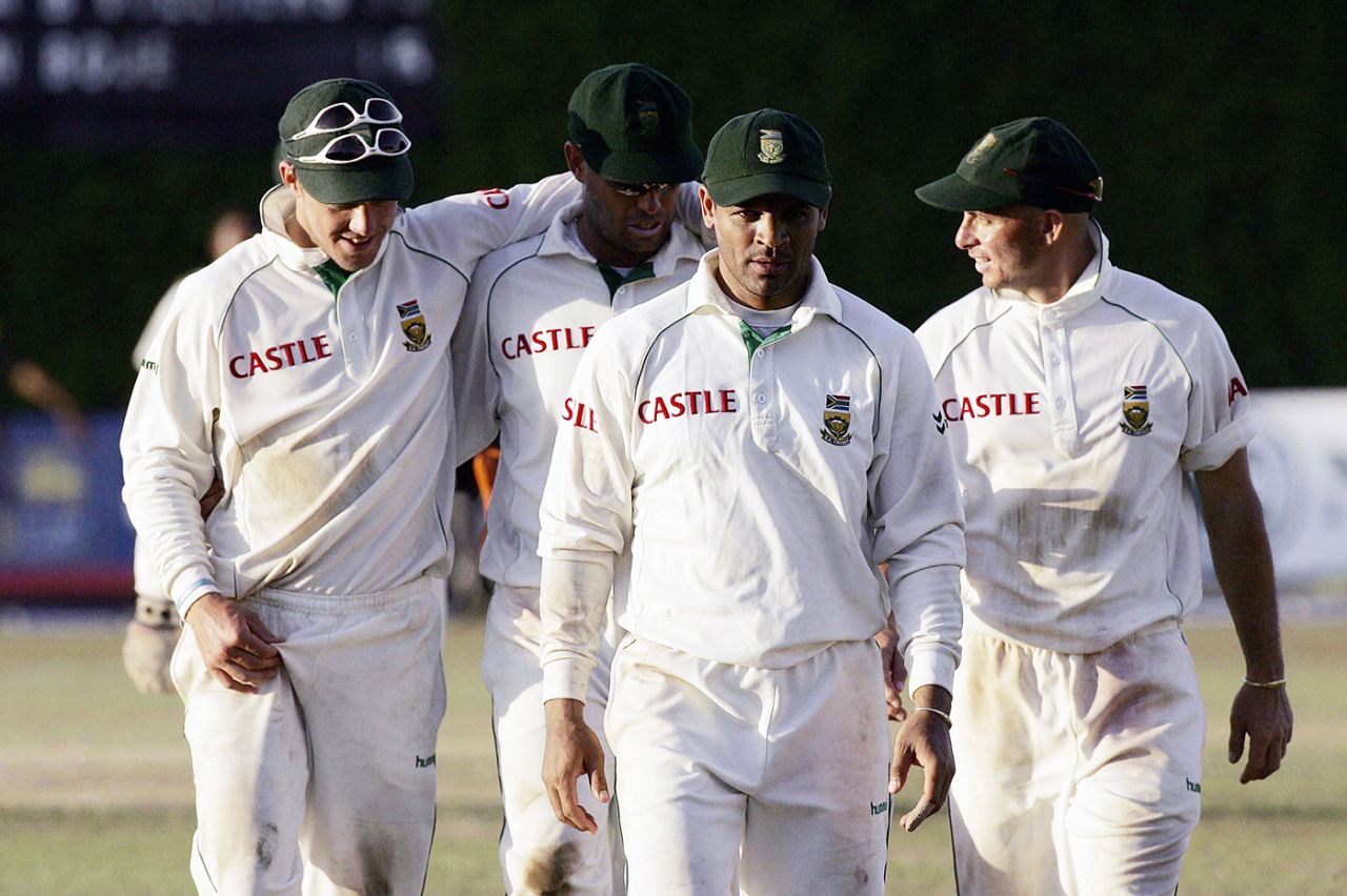 Ashwell Prince leads his side off the field, Sri Lanka v South Africa, 2nd Test, Colombo, 4th day, August 7, 2006