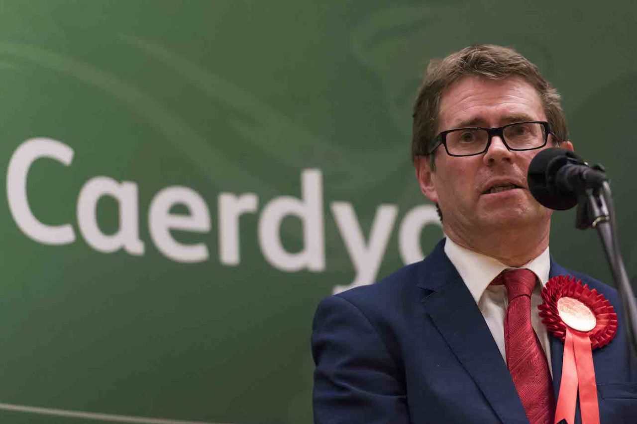 Kevin Brennan addresses a gathering, Cardiff, May 8, 2015