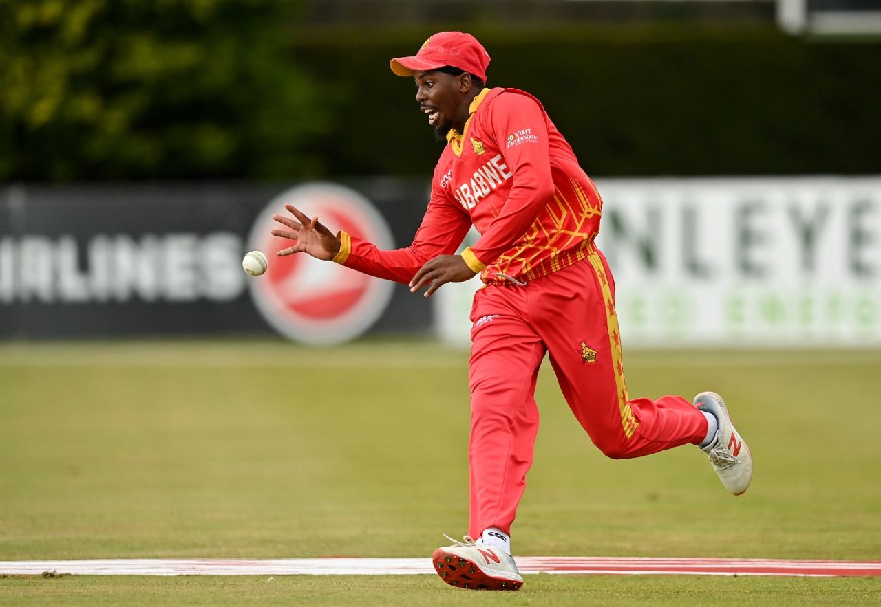 Ryan Burl celebrates with his captain Craig Ervine, Ireland vs Zimbabwe, 2nd T20I, Dublin, August 29, 2021