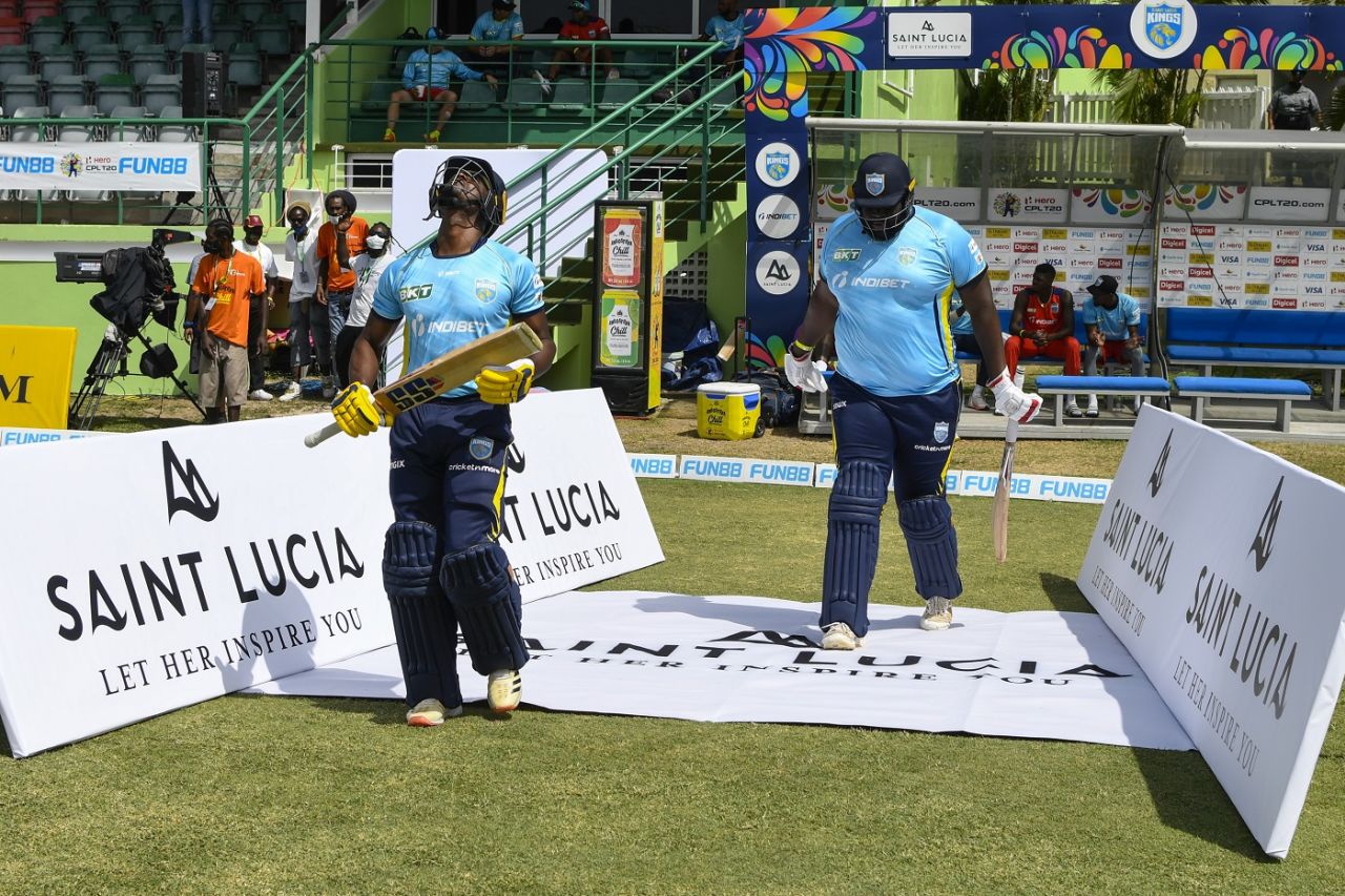 Rahkeem Cornwall and Andre Fletcher gave St Lucia Kings a 51-run opening stand, St Lucia Kings vs Trinbago Knight Riders, CPL 2021, Basseterre, August 29, 2021