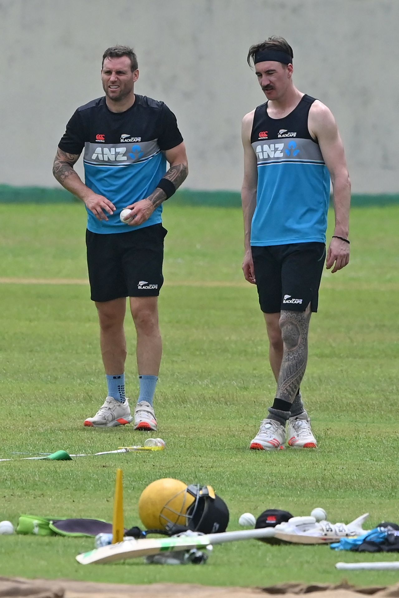 Doug Bracewell and Blair Tickner prepare for the Bangladesh T20Is, Dhaka, August 30, 2021