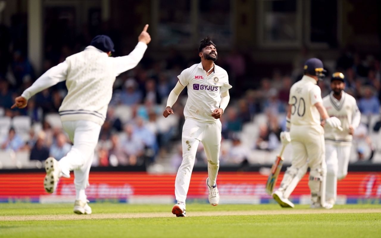 Mohammed Siraj broke through with Jonny Bairstow's wicket, England vs India, 4th Test, The Oval, London, 2nd day, September 3, 2021
