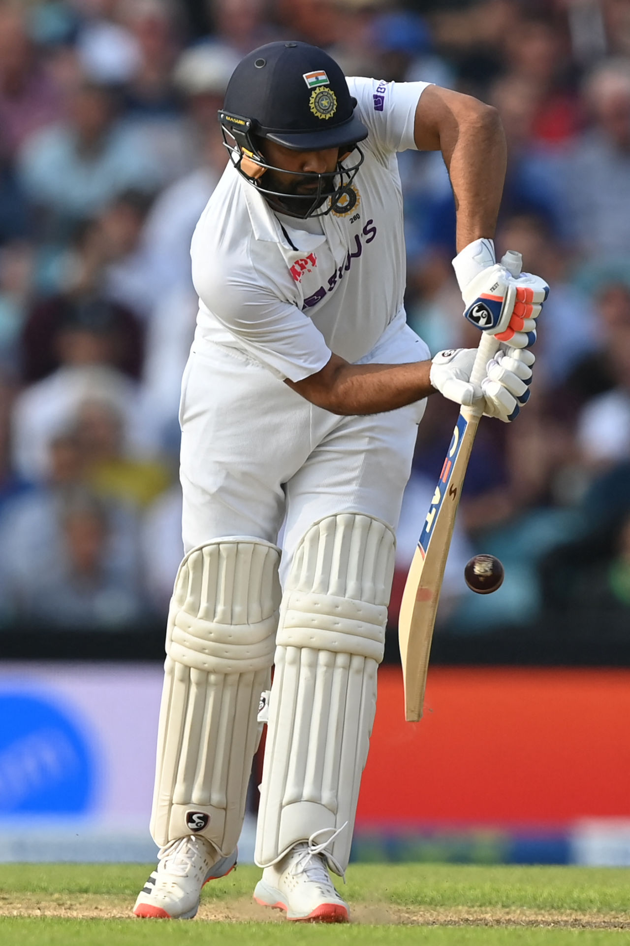 Rohit Sharma plays defensively, England vs India, 4th Test, The Oval, London, 2nd day, September 3, 2021 