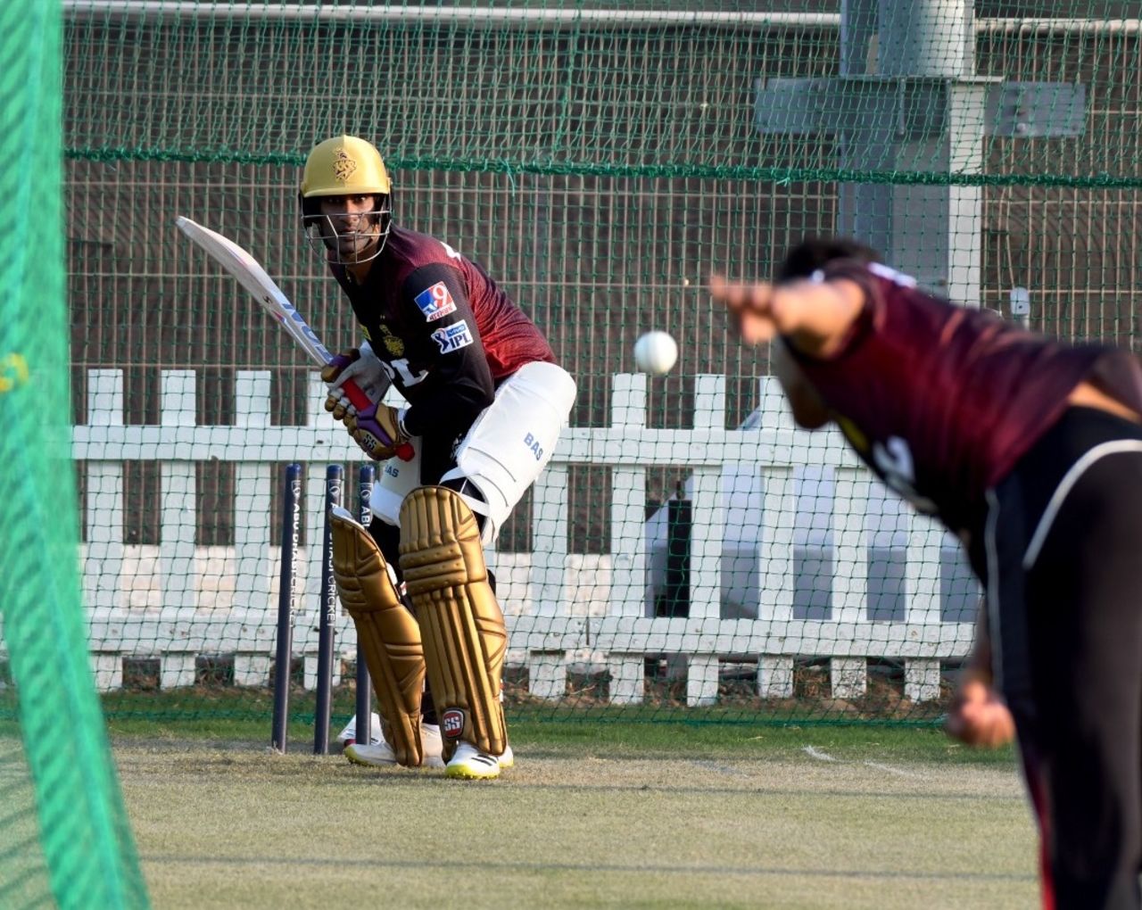 Gurkeerat Singh Mann bats in the nets, Abu Dhabi, September 3, 2021