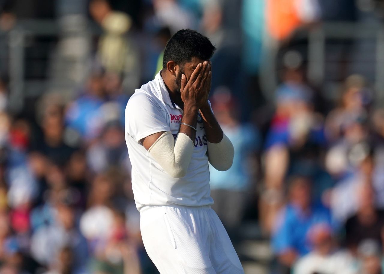 It was a close shave, as Jasprit Bumrah lets us know, England vs India, 4th Test, The Oval, London, 4th day, September 5, 2021