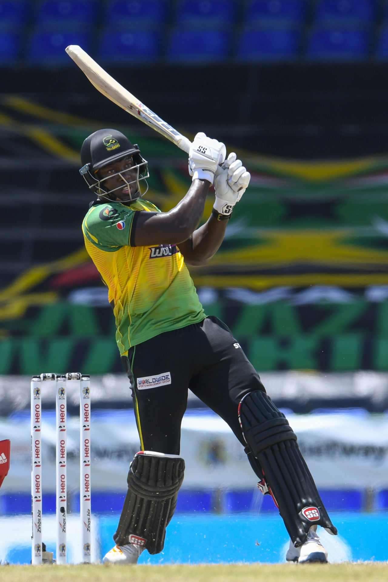 Rovman Powell struck four sixes in 37 from 19, Saint Kitts and Nevis Patriots vs Jamiaca Tallawahs, CPL, Basseterre, September 8, 2021