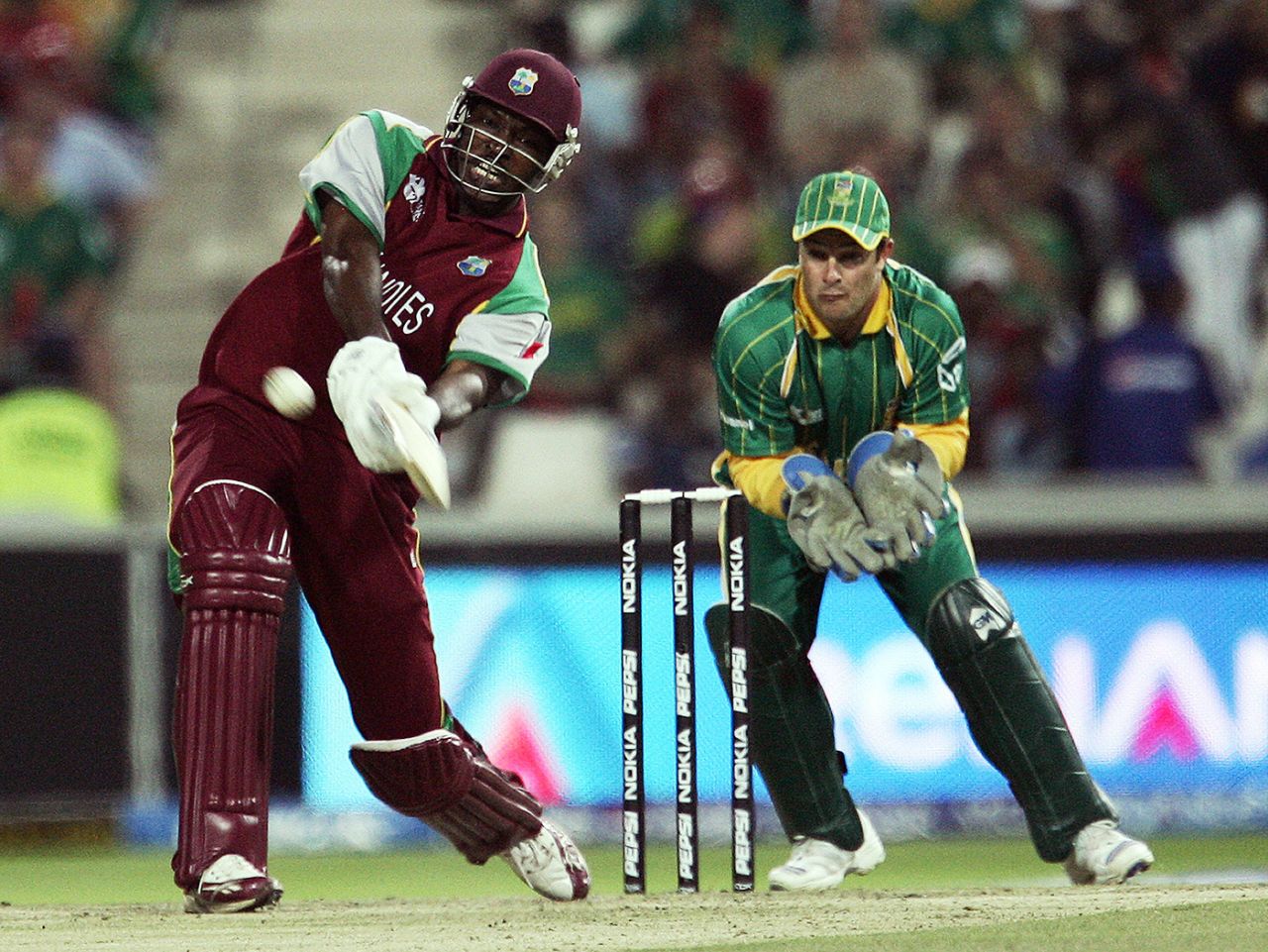 Chris Gayle plays across the line, South Africa v West Indies , Group A, ICC World Twenty20, Johannesburg, September 11, 2007