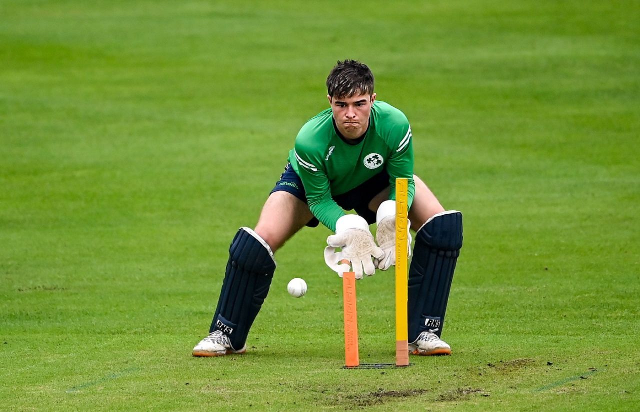 Neil Rock practises before the match, Ireland vs Zimbabwe, 2nd ODI, Belfast, September 10, 2021