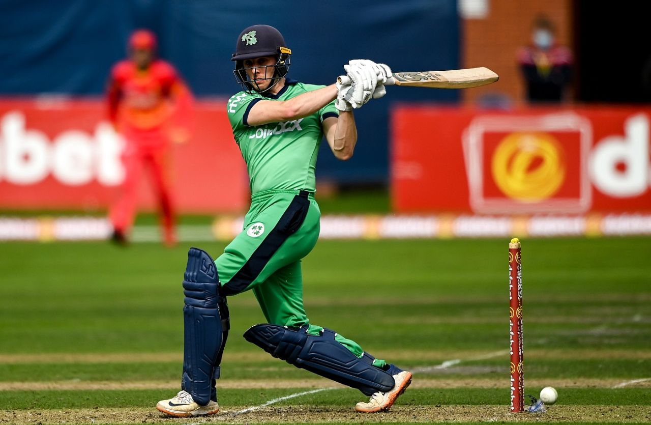 Lorcan Tucker pulls one away, Ireland vs Zimbabwe, 2nd ODI, Belfast, September 10, 2021