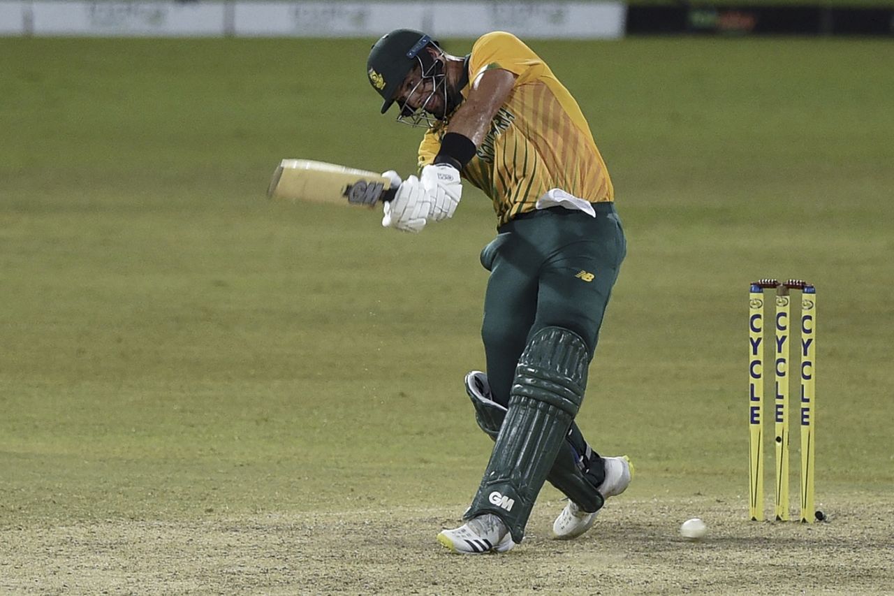 Aiden Markram plays a forcing shot, Sri Lanka vs South Africa, 1st T20I, Colombo, September 10, 2021
