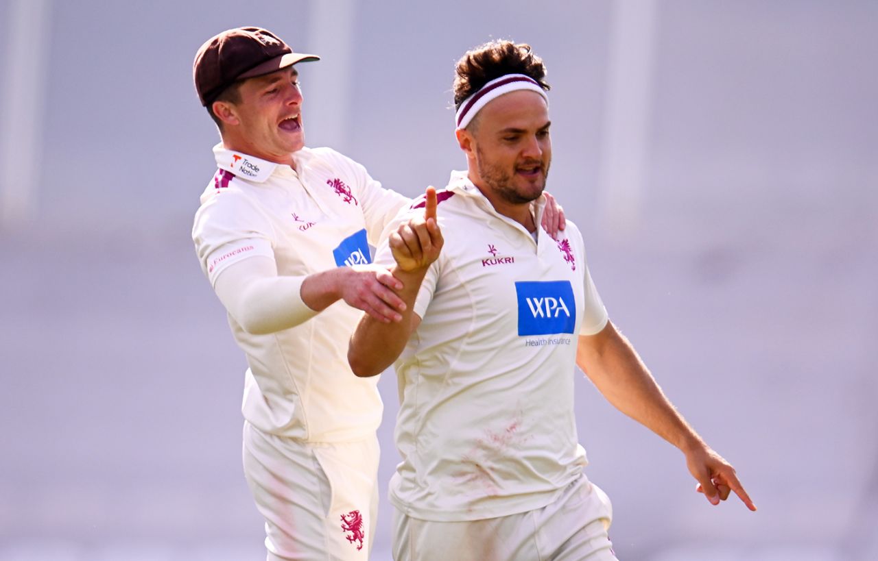 Tom Abell is delighted with Jack Brooks' success, Somerset vs Lancashire, County Championship, Division One, Taunton, September 12, 2021