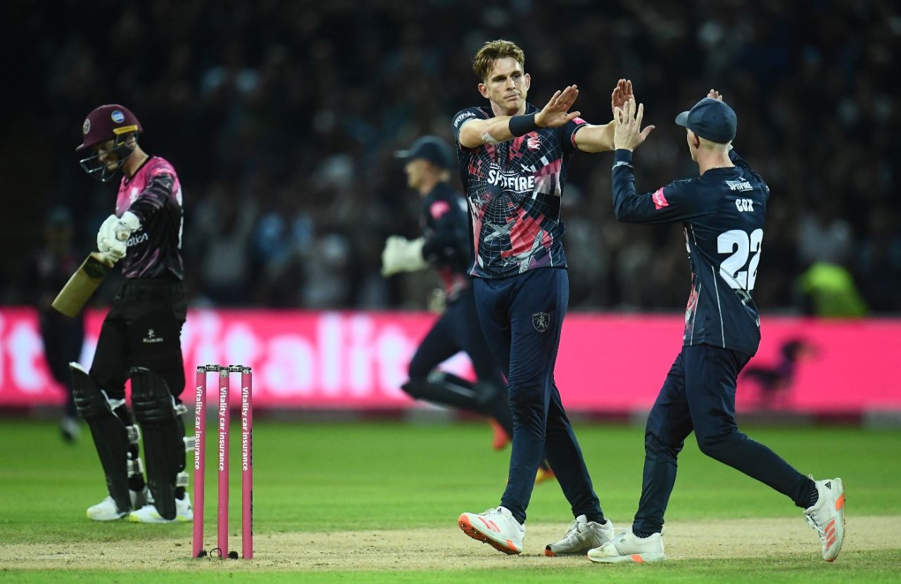 Fred Klaassen claimed an early wicket for Kent, Somerset vs Kent, Final, Vitality T20 Blast Finals Day, Edgbaston, September 18, 2021