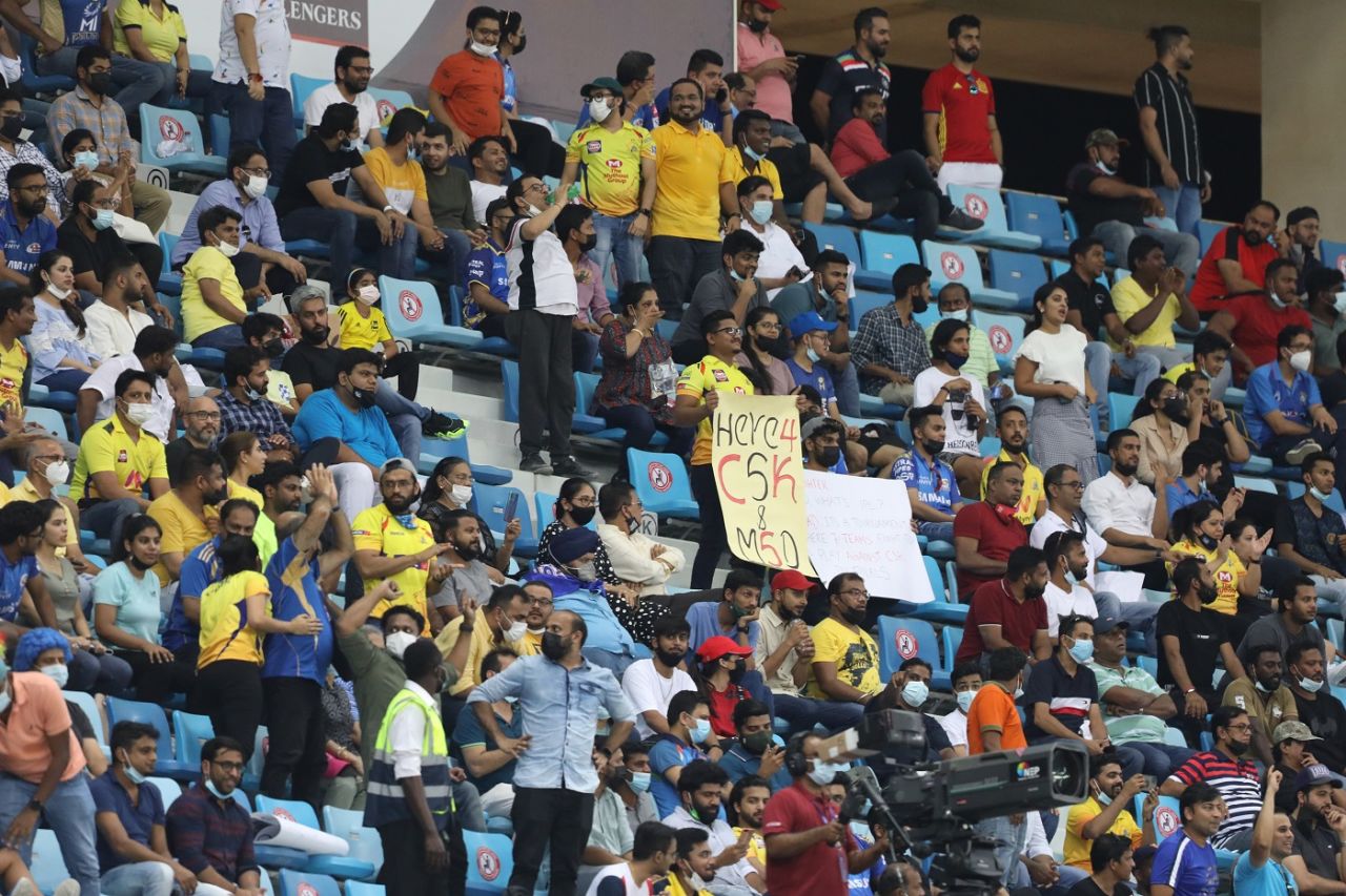 The spectators returned to the IPL in the UAE, Chennai Super Kings vs Mumbai Indians, IPL 2021, Dubai, September 19, 2021