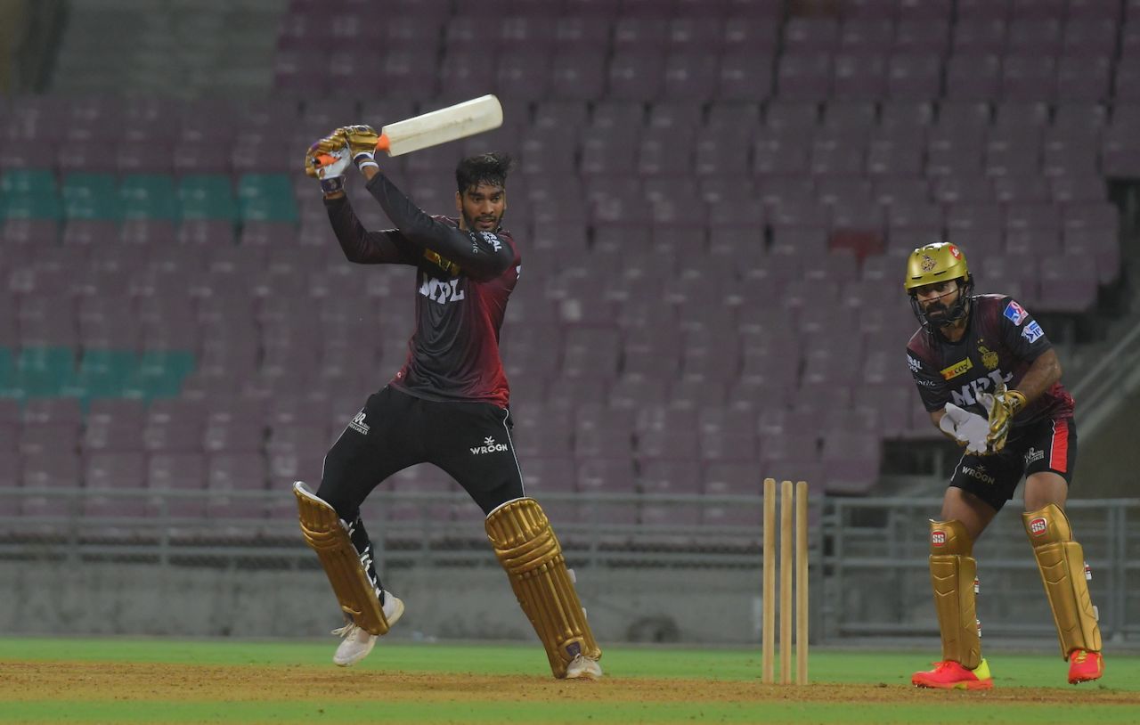 Venkatesh Iyer bats in a KKR intra-squad training game