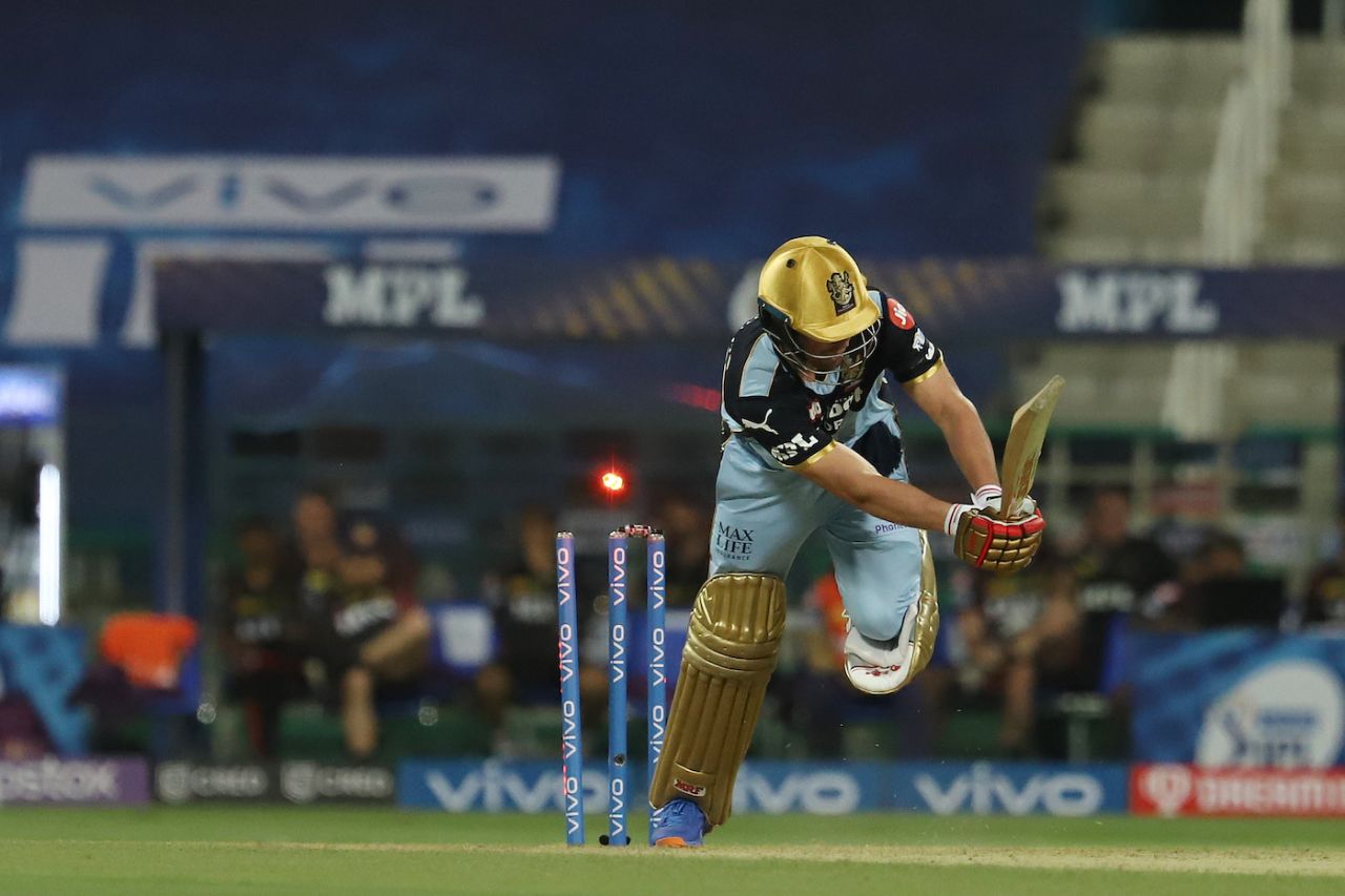 AB de Villiers fell for a first-ball duck, Kolkata Knight Riders vs Royal Challengers Bangalore, IPL 2021, Abu Dhabi, September 20, 2021
