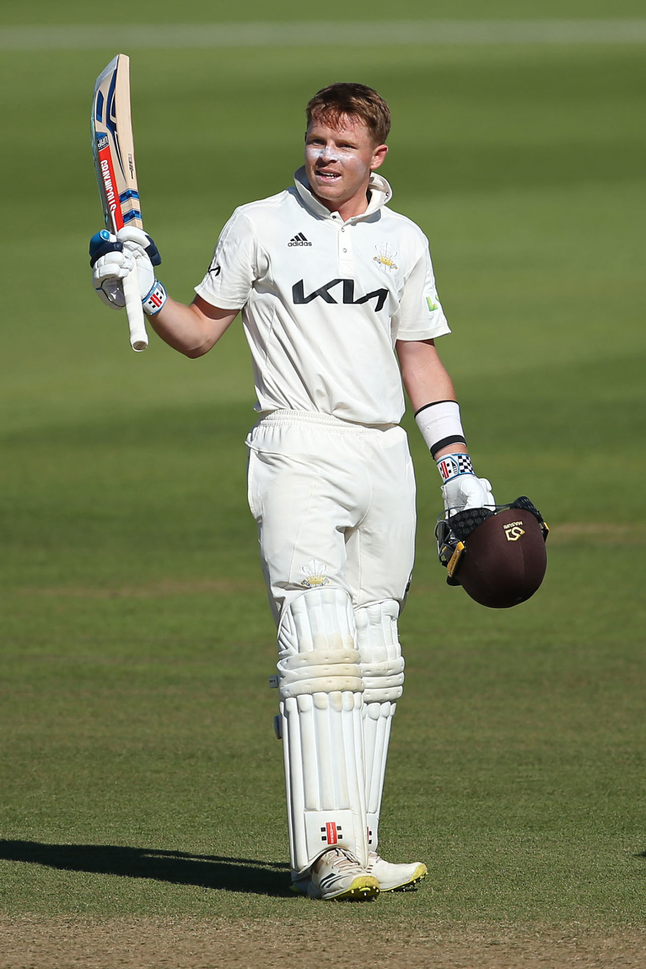 Ollie Pope celebrates his second double-hundred of the season, Surrey vs Glamorgan, County Championship Division Two, The Kia Oval, September 24, 2021