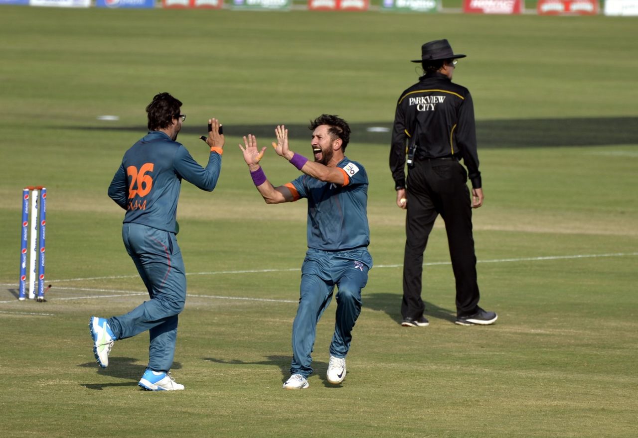 Yasir Shah celebrates a dismissal, Balochistan vs Southern Punjab, Rawalpindi, National T20 Cup 2020-21, September 26, 2021