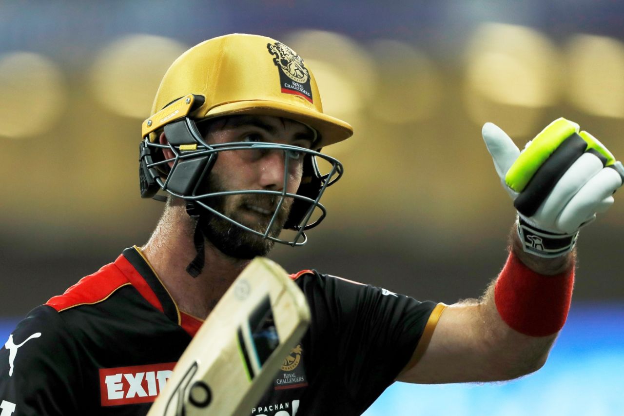 Glenn Maxwell is a happy man after his rapid half-century, Royal Challengers Bangalore vs Mumbai Indians, Dubai, IPL 2021, September 26, 2021