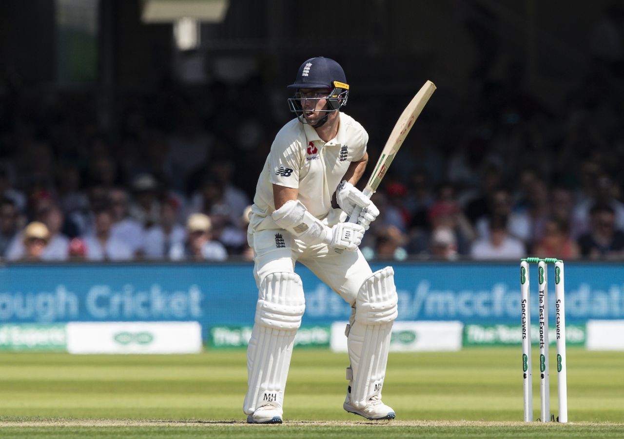 Jack Leach in his stance, England v Ireland, Only Test, 2nd day, July 25, 2019