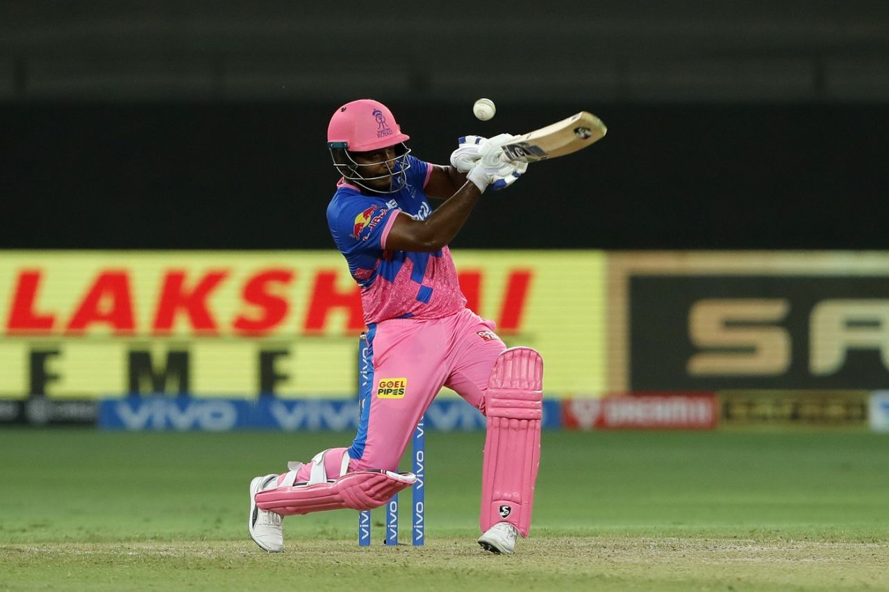 Sanju Samson moves across to pull, Rajasthan Royals vs Sunrisers Hyderabad, Dubai, IPL 2021, September 27, 2021