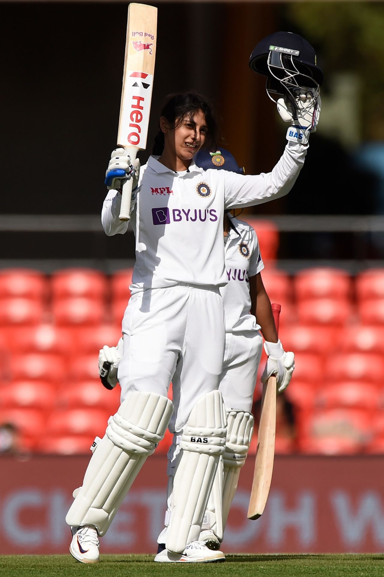 Smriti Mandhana celebrates her maiden Test century, Australia Women vs India Women, Only Test, Day 2, Carrara, October 1, 2021
