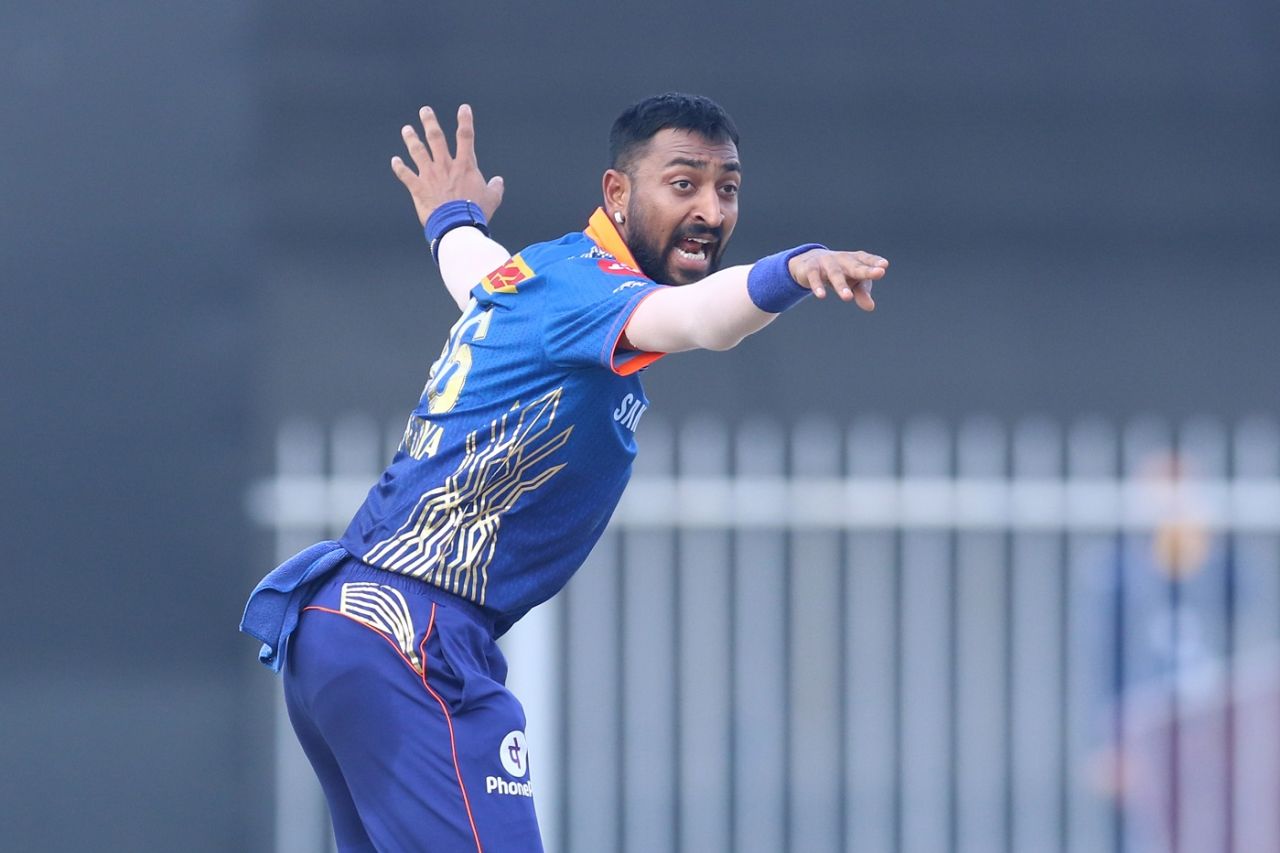 Krunal Pandya appeals, Mumbai Indians vs Delhi Capitals, IPL 2021, Sharjah, October 2, 2021