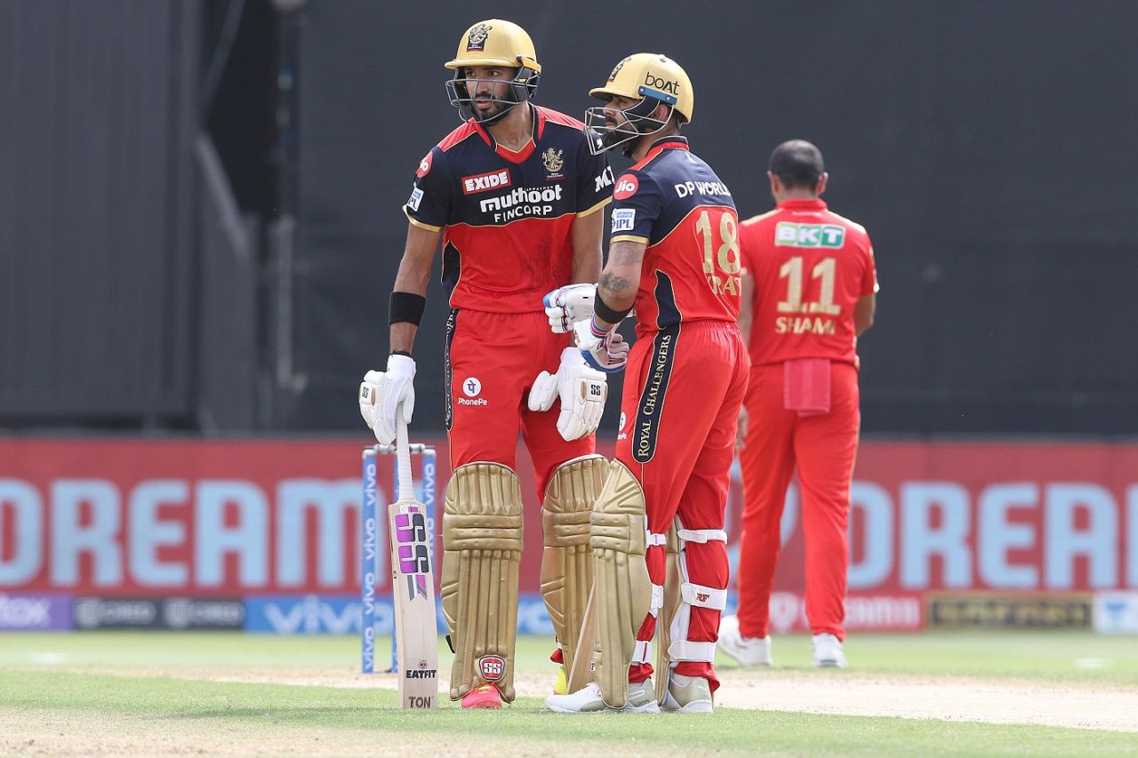 Devdutt Padikkal and Virat Kohli put on a 50-run partnership for the first wicket, Royal Challengers Bangalore vs Punjab Kings, IPL 2021, Sharjah, October 3, 2021