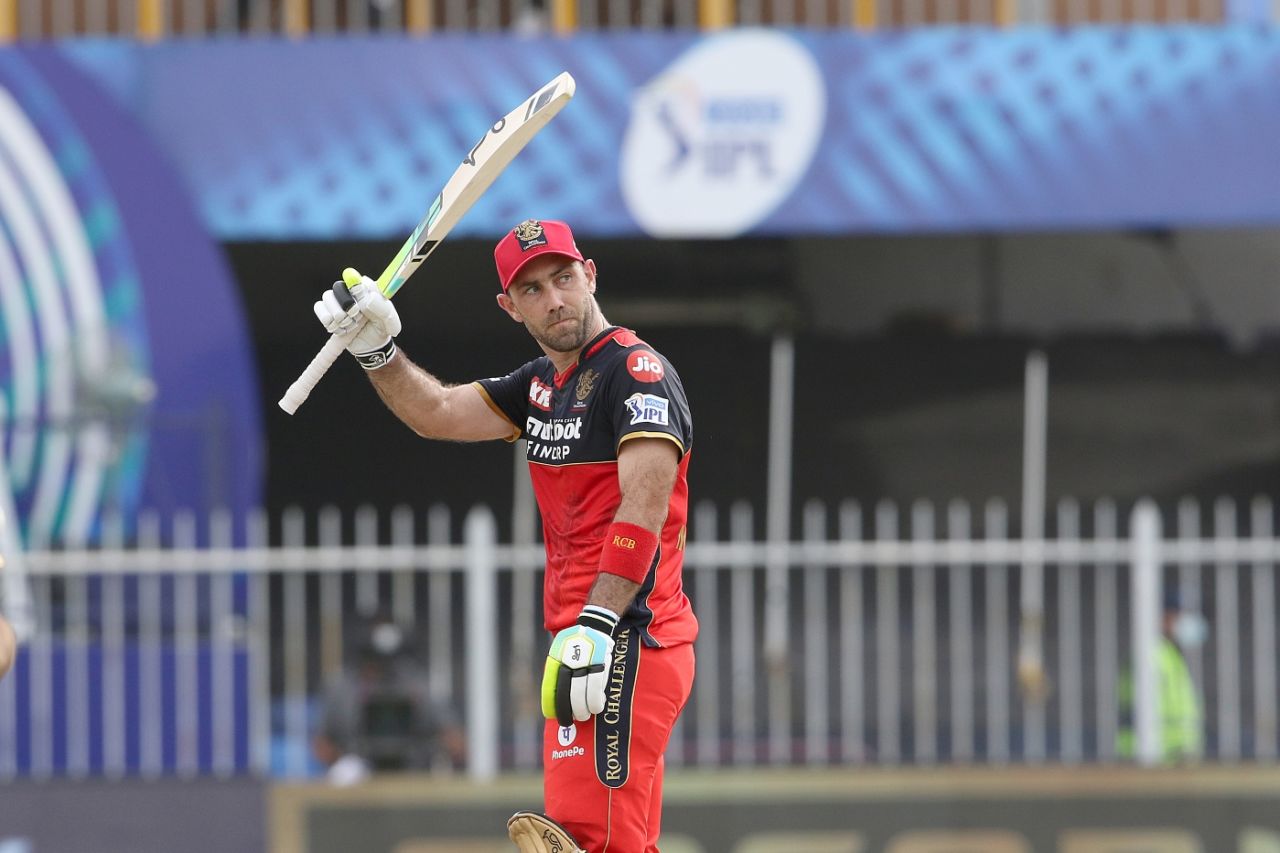 Glenn Maxwell got to a fifty off 29 balls, Royal Challengers Bangalore vs Punjab Kings, IPL 2021, Sharjah, October 3, 2021