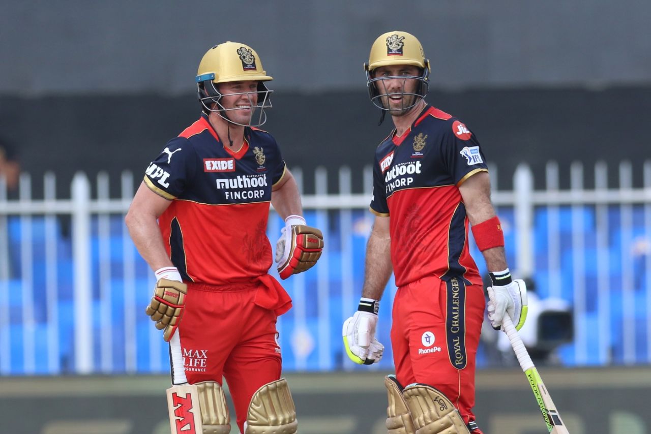 AB de Villiers and Glenn Maxwell put on a 73-run stand, Royal Challengers Bangalore vs Punjab Kings, IPL 2021, Sharjah, October 3, 2021
