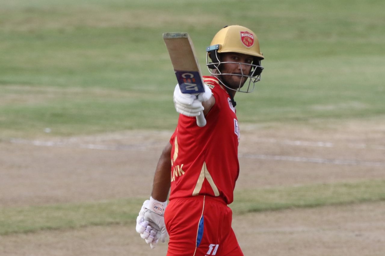 Mayank Agarwal celebrates his fifty, Royal Challengers Bangalore vs Punjab Kings, IPL 2021, Sharjah, October 3, 2021