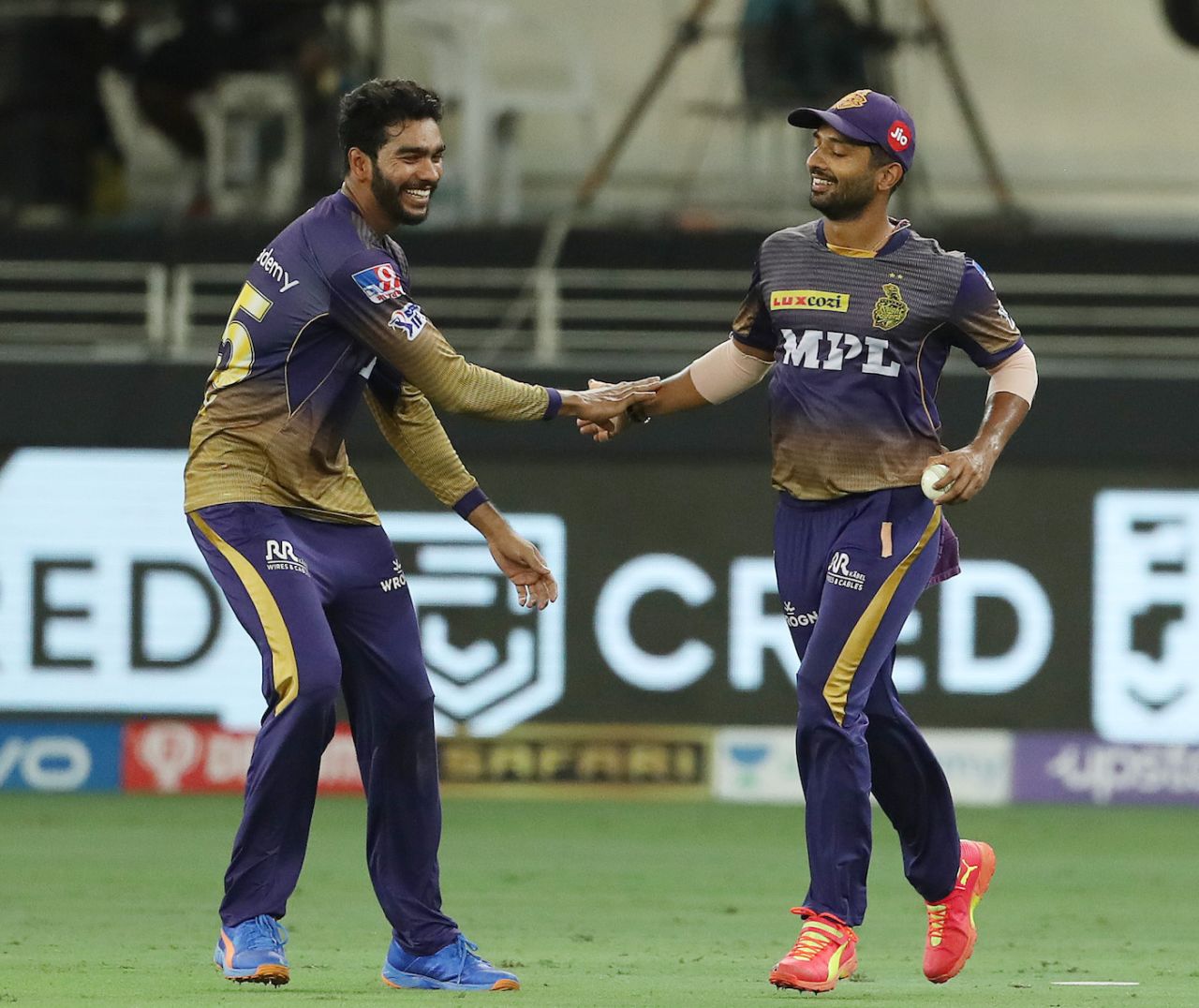 Venkatesh Iyer and Rahul Tripathi both took sharp catches in the deep, Kolkata Knight Riders vs Sunrisers Hyderabad, IPL 2021, Dubai, October 3, 2021