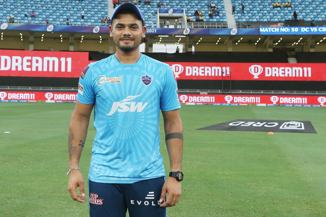 Ripal Patel was handed his Delhi Capitals cap, Delhi Capitals vs Chennai Super Kings, IPL 2021, Dubai, October 4, 2021