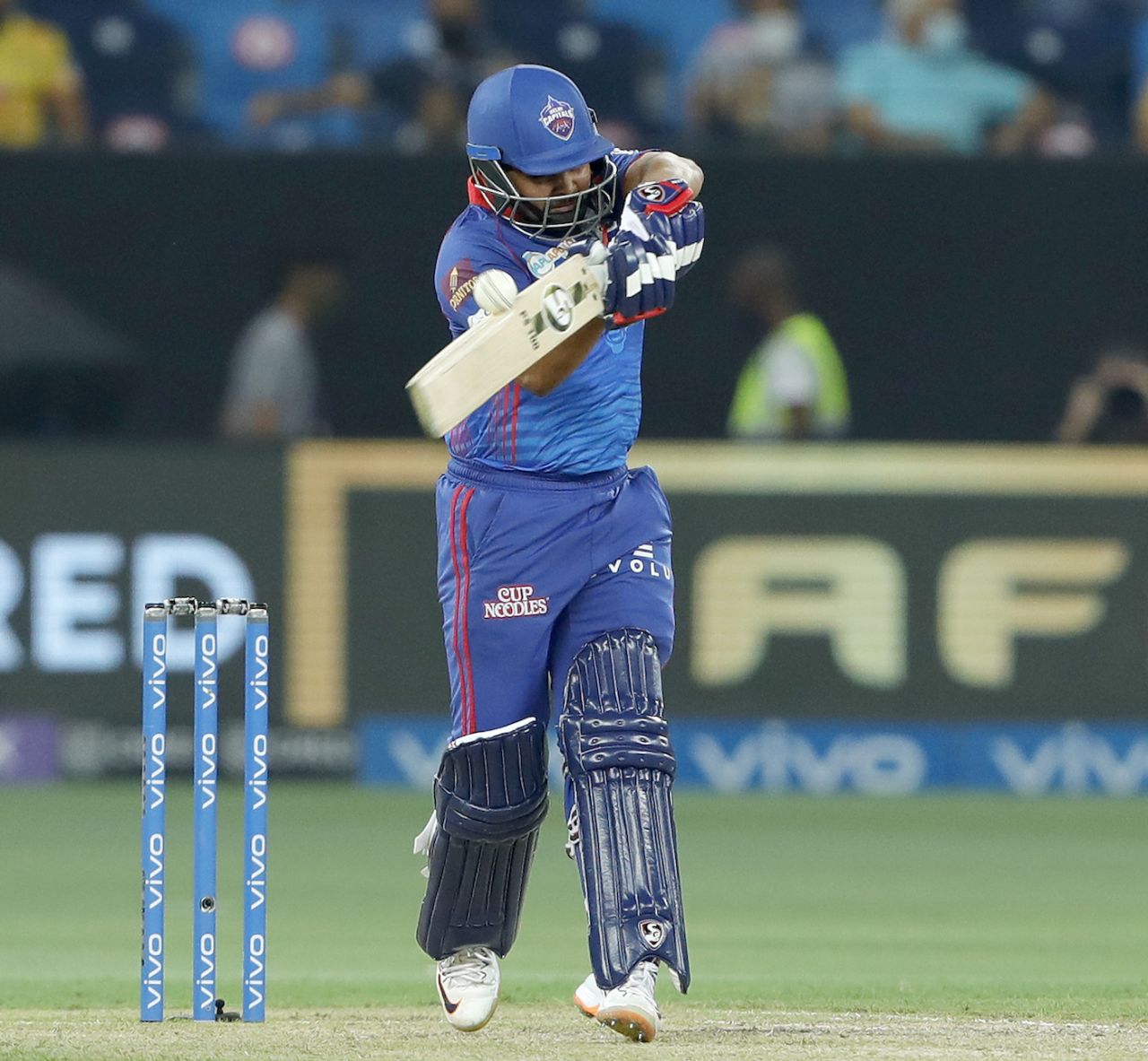 Prithvi Shaw attempts a pull, Delhi Capitals vs Chennai Super Kings, IPL 2021 Qualifier 1, Dubai, October 10, 2021