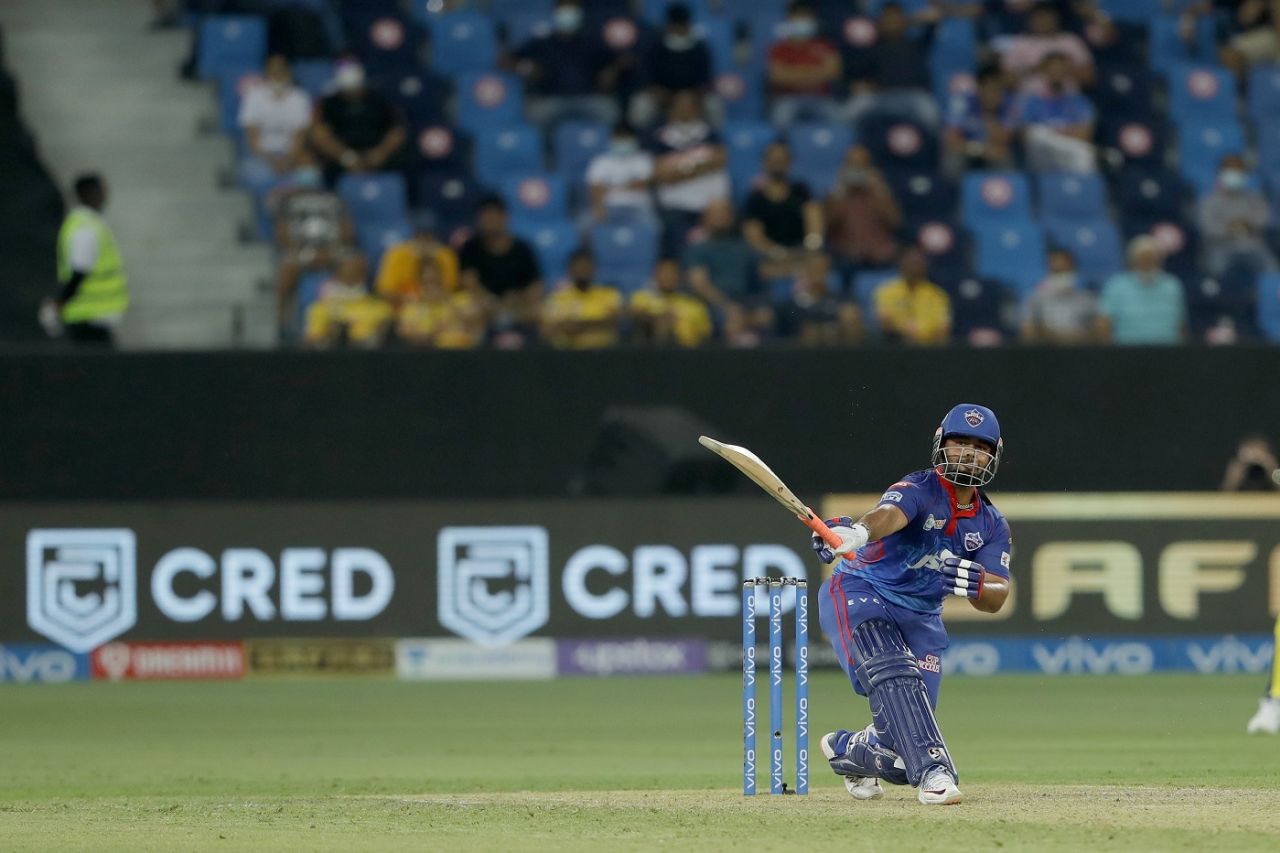 Rishabh Pant hits a one-handed six, Delhi Capitals vs Chennai Super Kings, IPL 2021 Qualifier 1, Dubai, October 10, 2021