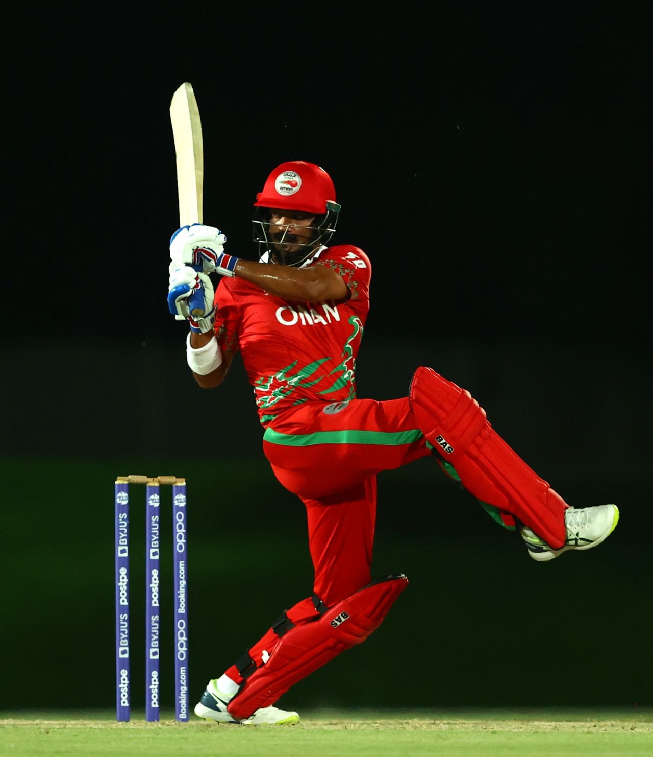 Ayaan Khan plays a pull, Namibia vs Oman, warm-up match, 7he Sevens Stadium, Dubai, T20 World Cup 2021, October 12, 2021