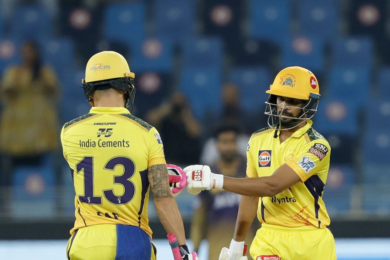 Ruturaj Gaikwad and Faf du Plessis gave Super Kings another great start, Chennai Super Kings vs Kolkata Knight Riders, IPL 2021 final, Dubai, October 15, 2021