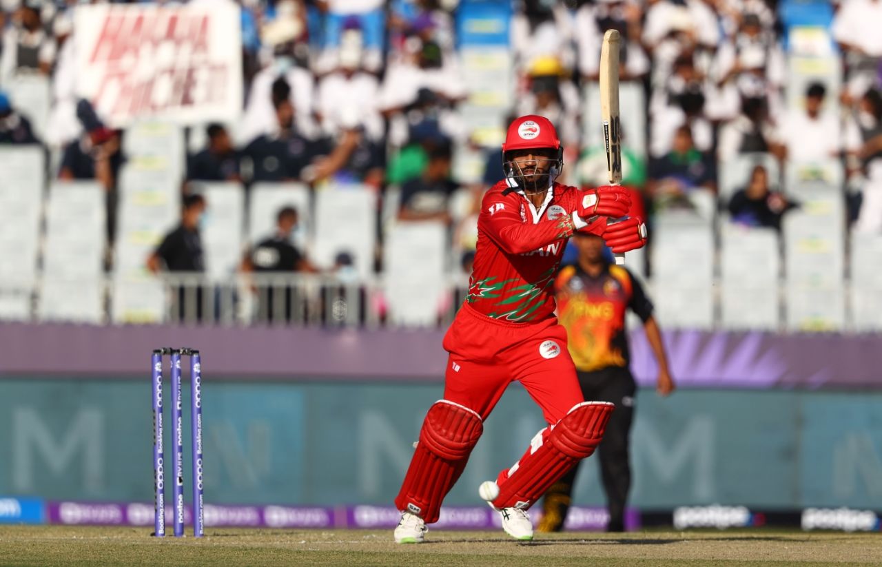 Aqib Ilyas was solid in the T20 World Cup opener, Oman vs Papua New Guinea, T20 World Cup, Muscat, October 17, 2021