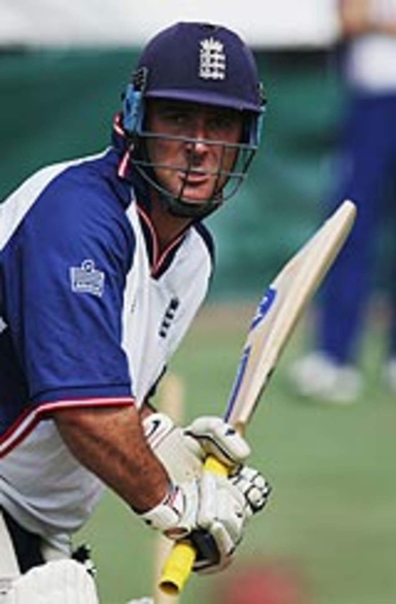 Graham Thorpe practises in the Old Trafford nets, August 11, 2004