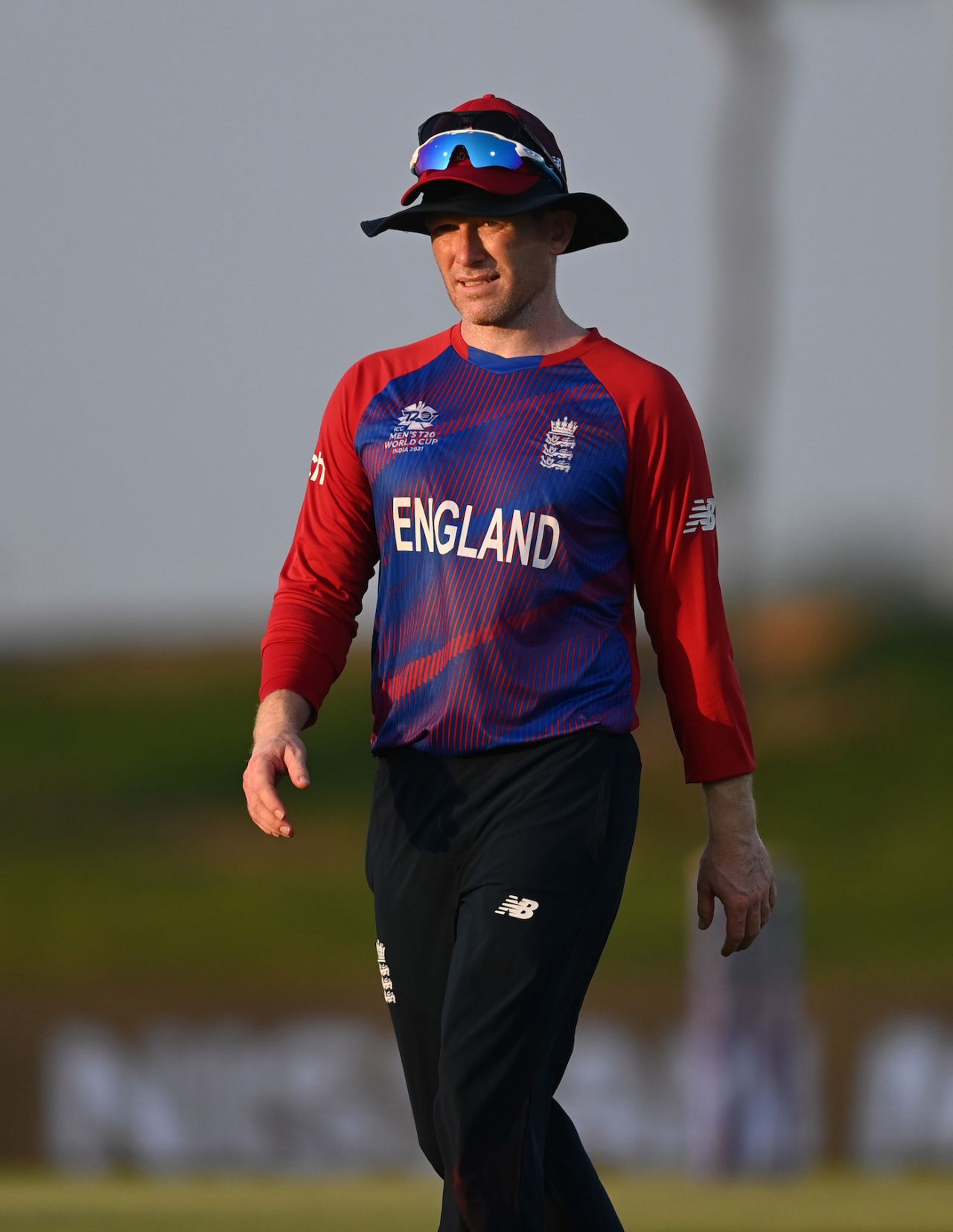 Eoin Morgan in the field, England vs New Zealand, T20 World Cup warm-up, Abu Dhabi, October 20, 2021