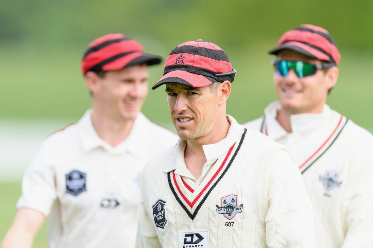 Cole McConchie walks off the field, Canterbury v Central Stags, Christchurch, Plunket Shield, October 24, 2021