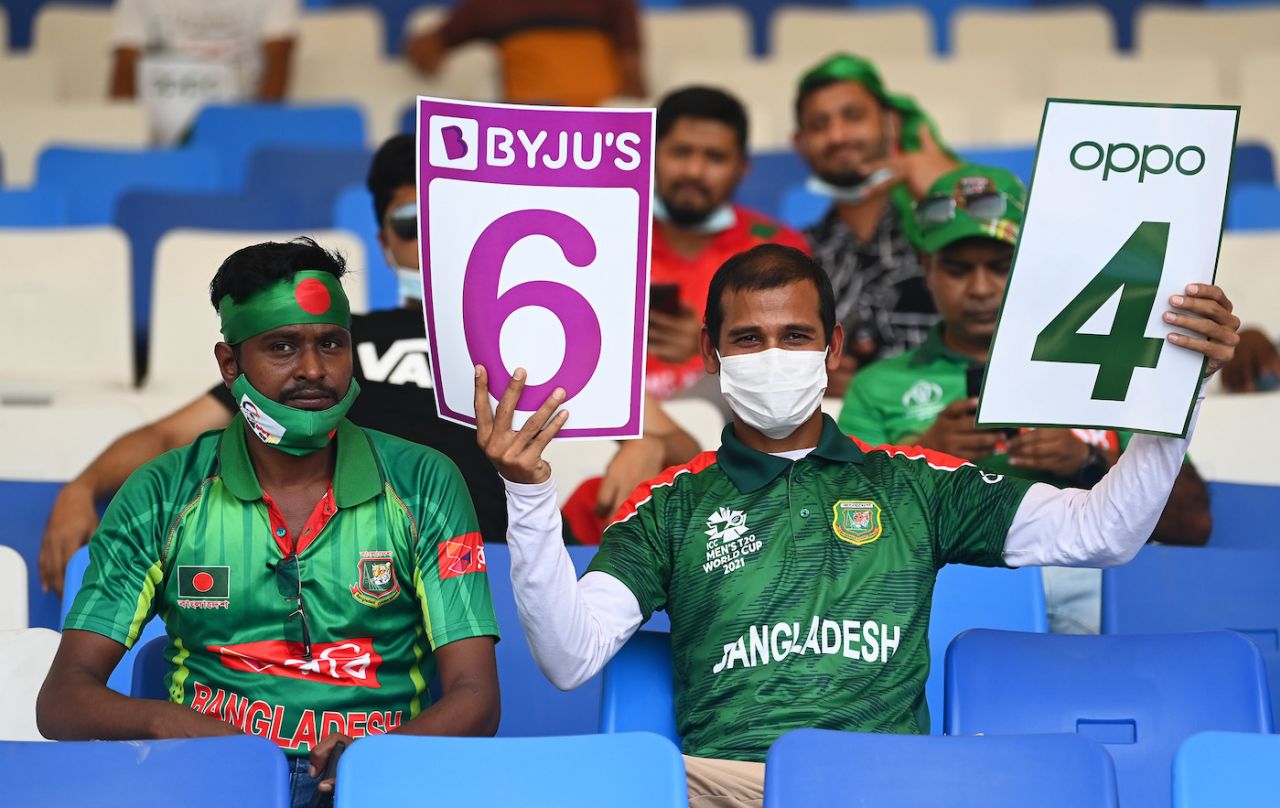 Bangladesh fans wait for the game to start, Bangladesh vs Sri Lanka, T20 World Cup, Group 1, Sharjah, October 24, 2021