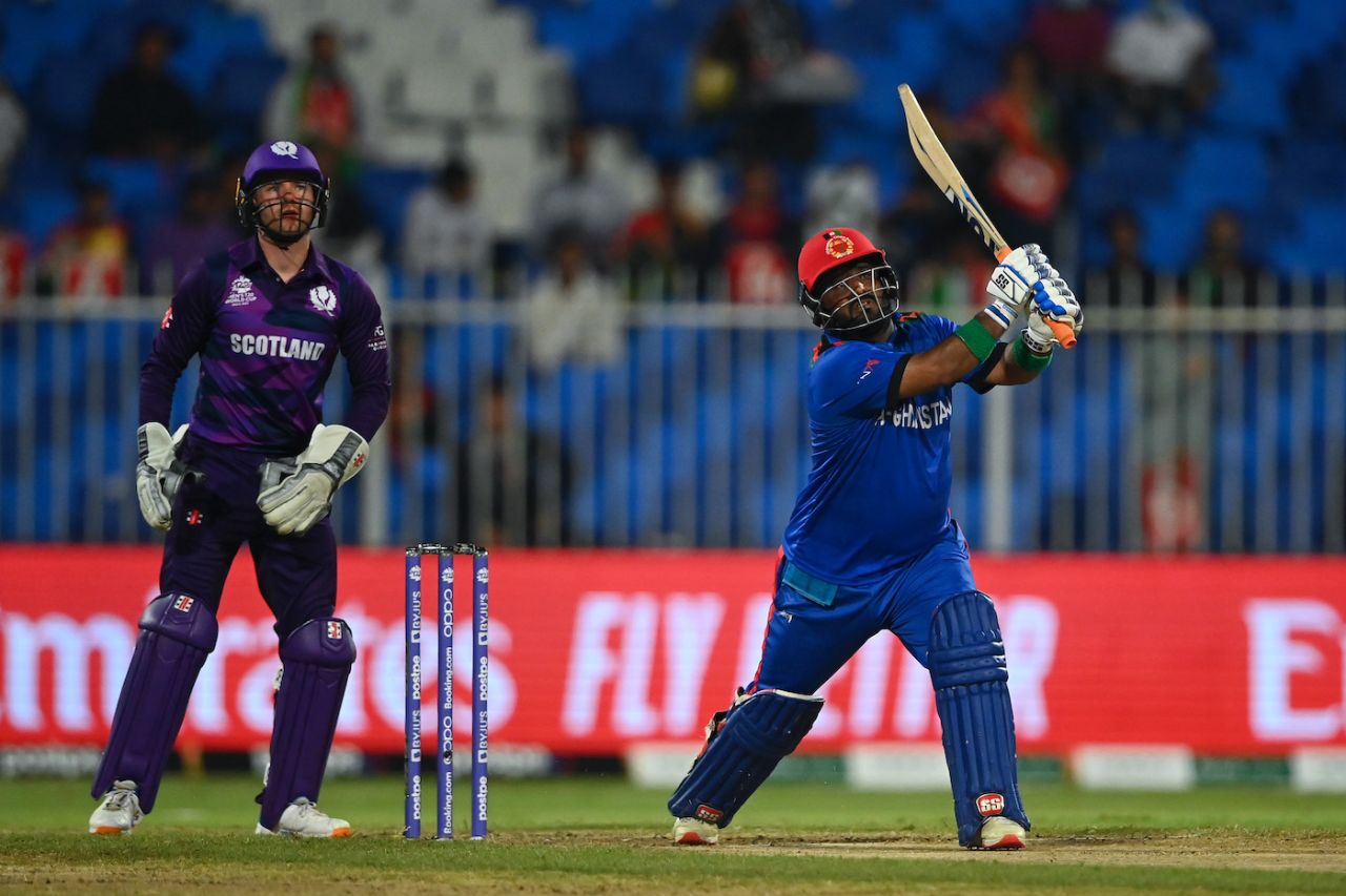 Mohammad Shahzad goes downtown, Afghanistan vs Scotland, T20 World Cup 2021, Group 2, Sharjah, October 25, 2021
