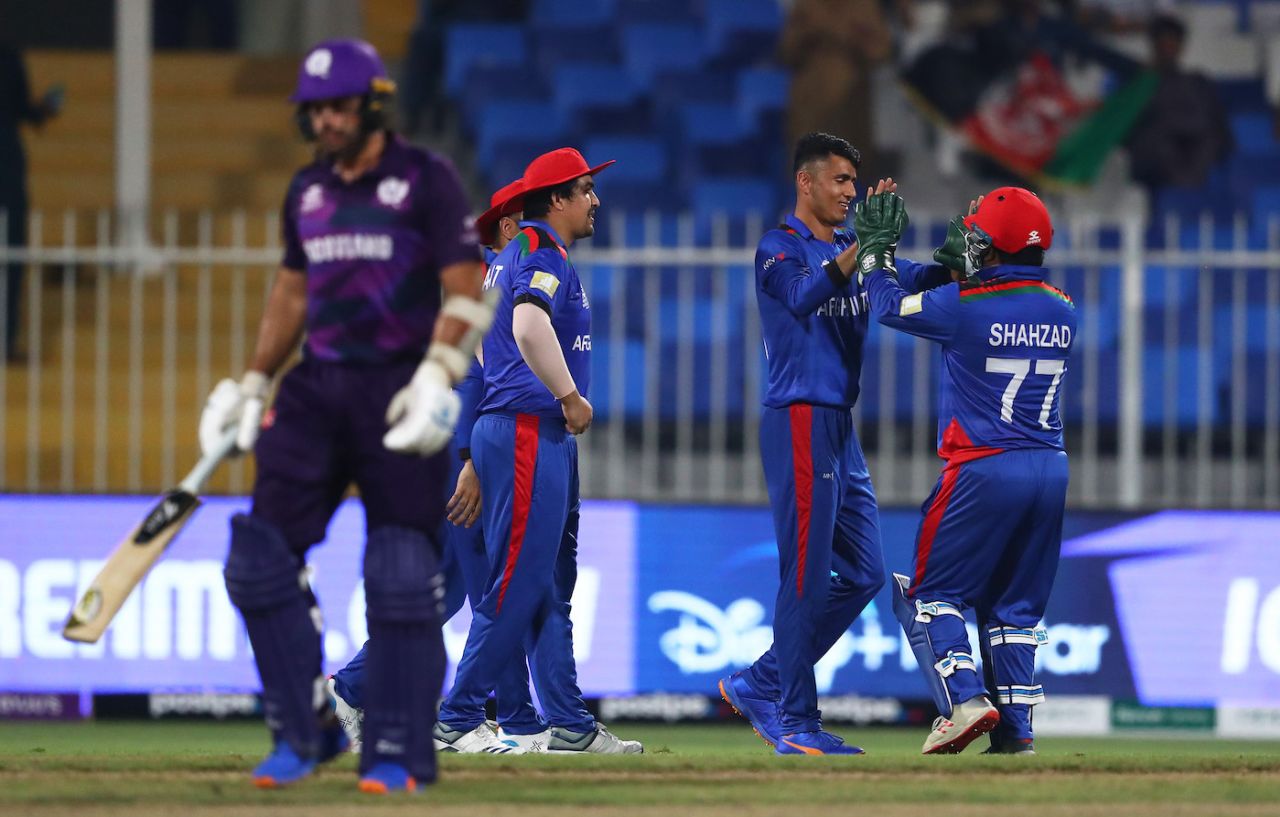 Mujeeb Ur Rahman rocked Scotland's chase early, Afghanistan vs Scotland, T20 World Cup 2021, Group 2, Sharjah, October 25, 2021